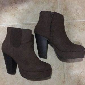 Head Over Heels Brown Platform Booties